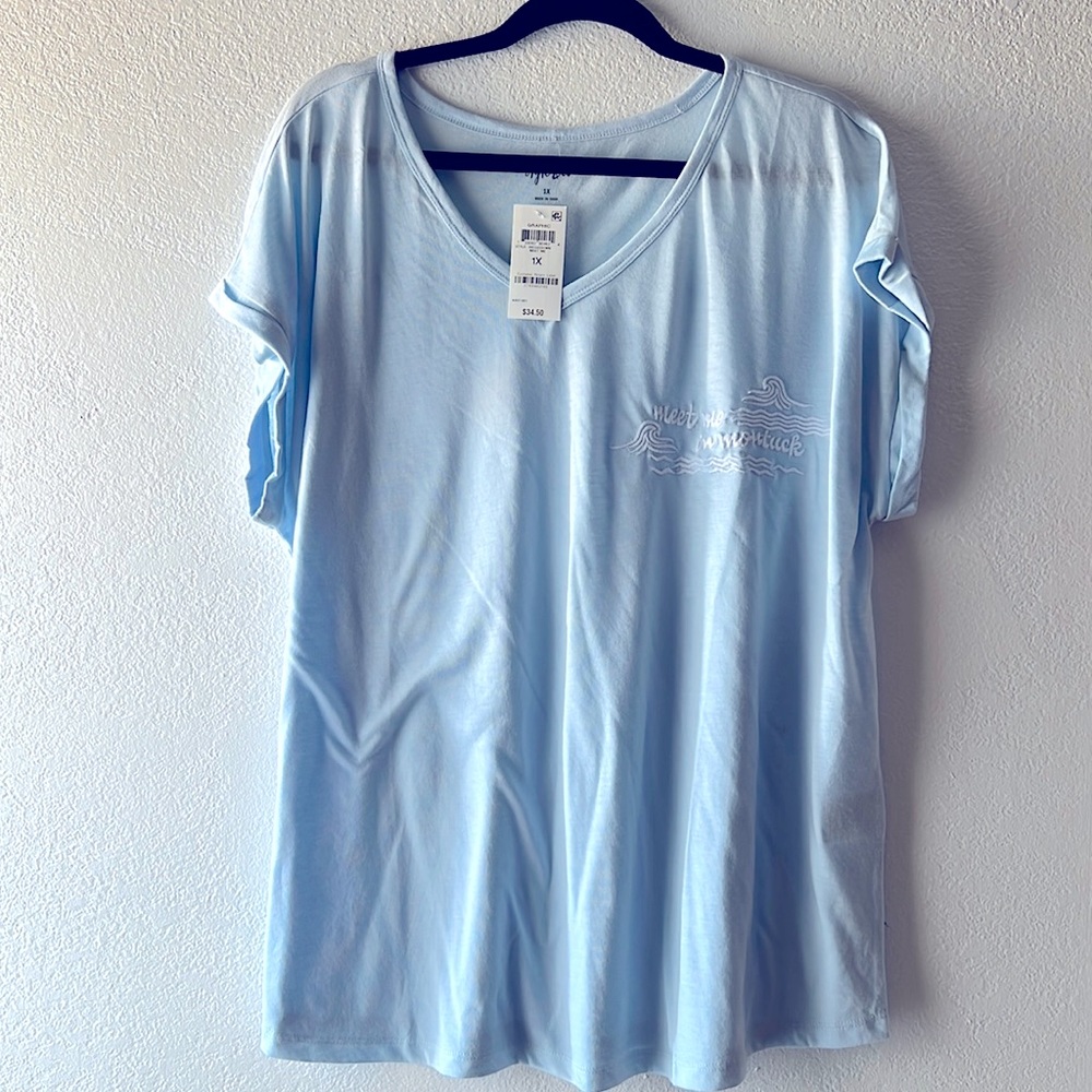 Style & Co light blue blouse size 1X